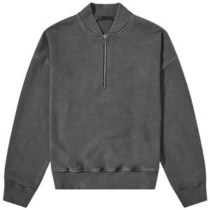 Custom Jogging Mens Hoodies Media Zip Up Mock Neck Sudadera Fleece Pullover 14 Zip Sudadera Hombres - Product Image 3