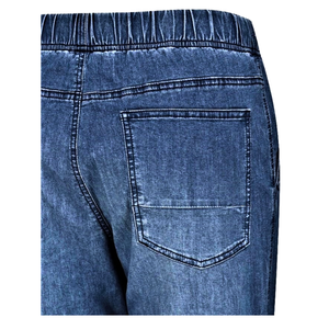 Pantalon de jogging décontracté en denim pour hommes, avec fermeture à taille haute élastique de qualité supérieure, pantalon confortable à jambe droite - Product Image 5