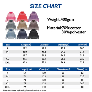 Sudadera con capucha para hombre con logotipo personalizado 100% algodón French Terry Acid Wash invierno impermeable impreso digital - Product Image 6