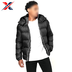 Wholesale Custom Printed Hooded Puffer <b>Jacket</b> for Men with Customized Logo <b>Waterproof</b> Vintage Winter Design and Pockets - Product Image 5
