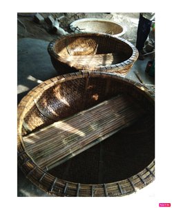 Barco de pesca vietnamita/Barco de bambú redondo ecológico/barco de pesca coracle de bambú redondo grande para decoración de Resort - Product Image 1