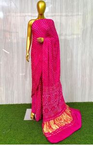 ผ้าส่าหรีสไตล์แบนดานีสุดหรูสำหรับผู้หญิง ของขวัญในราคาที่เข้าถึงได้ โดยผู้ส่งออกจากอินเดีย - Product Image 5