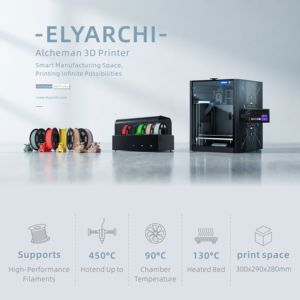 Elyarchi 450 ° Impresora 3D FDM CoreXY de Escritorio C Enclosed para Filamentos PEEK/PEI y de Ingeniería - Product Image 6