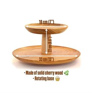 Exhibidor de Postres de Madera Artesanal de 2 Niveles, Elegante y Resistente para Pasteles, Cupcakes y Repostería, Ideal para Decoración de Cocina y Mesa - Product Image 4