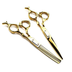 6 pulgadas negro dorado plano adelgazamiento nuevo diseño de moda belleza peluquero tijeras corte de pelo tijeras suaves tijeras de dientes - Product Image 1