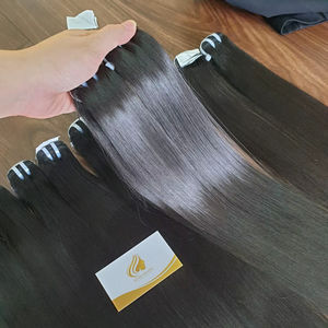 100% trama de piel Remy virgen recta Natural cutícula de alta calidad vietnamita crudo 1B HD modelo de encaje paquetes humanos Minh Khang - Product Image 1