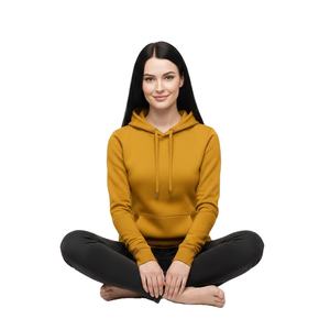 Sweat à capuche unisexe personnalisé en molleton épais de couleur ambre, coupe ample, vente en gros, streetwear abordable, sweat à capuche vierge - Product Image 1