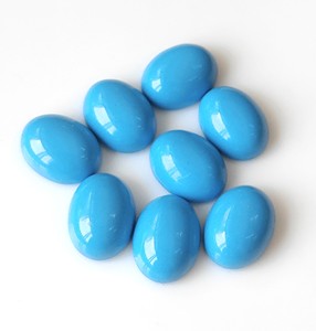 Fait à la main synthétique Arizona Turquoise 3x5mm-20x30mm ovale Cabochon dos plat pierre précieuse en vrac dans le prix de gros pour la fabrication de bijoux - Product Image 1