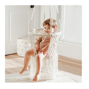 Fauteuil suspendu bohème en macramé, tissé à la main, confortable, pour intérieur et extérieur, balançoire pour bébé pour salon, chambre à coucher, parc - Product Image 4