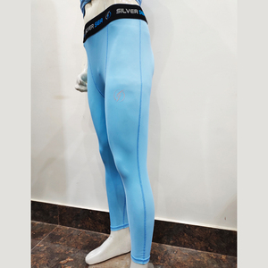 20% Spandex 80% Polyester extensible tricoté armure Leggings pour hommes pour courir Compression Gym & Yoga Design personnalisable - Product Image 6