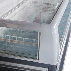 Congélateur îlot avec éclairage LED et étiquettes de prix pour présentation de viande congelée et de crème glacée au supermarché - Product Image 6