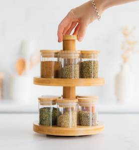 Support de pot à épices en bois conception de fil métallique organisateur d'épices mural cintre accessoires de cuisine - Product Image 2
