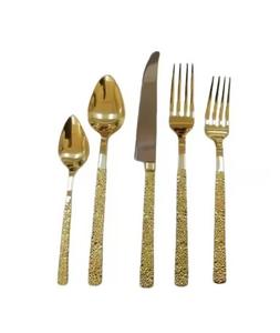 Haute qualité luxe en acier inoxydable 410 argenterie or dîner couteau cuillère fourchette ensemble couverts ensemble en gros - Product Image 1