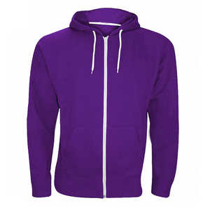 Meilleure vente 100% sweat à capuche zippé en molleton de coton pour hommes surdimensionné à manches longues teint uni pour l'hiver - Product Image 5