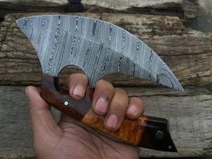 Couteau à pizza en acier forgé Damas fait main, couteau Ullu, couteau de cuisine - Product Image 5