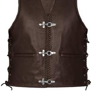 2024 hommes Biker cuir gilet pour une utilisation en extérieur meilleure vente hommes PU cuir gilet dans un Style différent pour hommes - Product Image 3