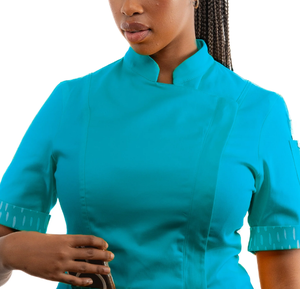 Giacca da Chef Personalizzata OEM per <span class=keywords><strong>Cucina</strong></span>, Uniforme da Cuoco Aderente per Donne nel Settore Alimentare - Product Image 4