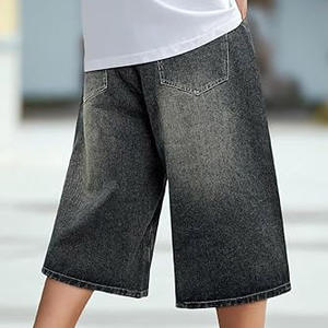 <b>Men</b> Fashion Denim <b>Shorts</b> Low Streetwear Style Ripped Blue Casual <b>Slim</b> <b>Fit</b> Trendy Summer Outfit Wholesale OEM Custom Embroidery - Product Image 3