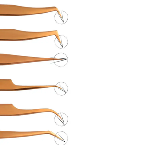 ANAAIF Pince à cils en acier inoxydable très vendue Lot de 6 pièces pour l'épilation des sourcils Bon prix Bon matériel OEM ODM - Product Image 6