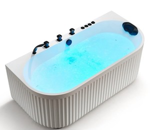 Baignoire autoportante à fond plat Stone Bell de qualité supérieure avec fonction Whiripool et Air Bathtub, en vente - Product Image 4