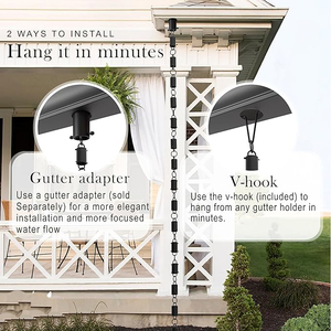 Cadena Redonda de Lluvia de Hierro para Decoración al Aire Libre, Canalón Recubierto de Polvo Negro, Cadena de Lluvia, Bajante, Decoración de Pared - Product Image 6