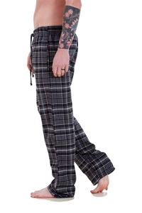 Pantalon de pyjama pour homme, style décontracté et léger, en flanelle à motif écossais, avec ajustement réglable pour un confort optimal. - Product Image 2
