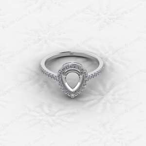 Genuine 925 Silver Semi Mount Prong <b>Blank</b> Setting <b>Ring</b> 6x8mm Pear Gemstone Ashes Resin Jewelry Findings Jewelry Export - Product Image 1