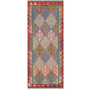 Alfombra Kilim de Maimana, Afganistán, 196 x 82 cm, Alfombras y Juegos de Alfombras - Product Image 1