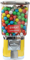 Mini distributeur de bonbons à monnayeur, en plastique jaune, manuel, fonctionnement 25 Krs, pour centre commercial, personnalisable en anglais
