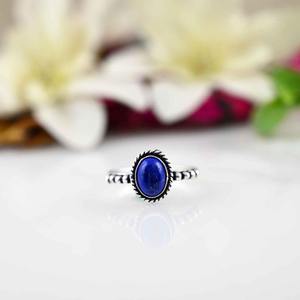 925 argent Sterling Lapis pierres précieuses bague bijoux à la main en argent Boho Style bague bijoux pour femmes cadeau de mariage pour femme - Product Image 3