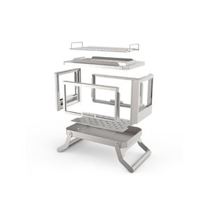 เตาแคมป์ปิ้งสแตนเลสโดย GGUBUS พร้อมโครงพับได้ มุมมองรอบด้าน และกระจกสี่ด้านสำหรับบาร์บีคิวกลางแจ้งและพกพาสะดวก - Product Image 6