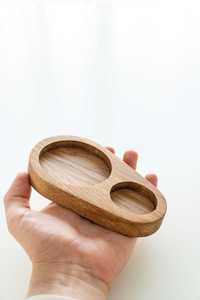 W106 Plateau à café en bois de chêne, plateau de service en bois pour l'heure du thé, plateau en bois massif, plateau à café expresso - Product Image 5