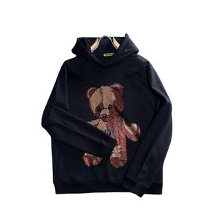 TeddyBear Rhinestones Ropa de moda para hombres Ropa de calle para parejas Couture 2024 Otoño Invierno Sudadera con capucha 100% Algodón Casual Nuevas sudaderas con capucha - Product Image 3