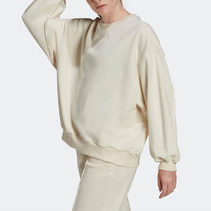 Sudaderas de lana de peso pesado para mujer, jersey de cuello redondo en blanco súper suave para mujer, sudaderas con logotipo personalizado - Product Image 1