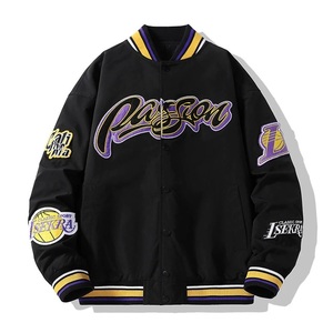Wholesale OEM High Quality 2026 Trend Boxy <b>bomber</b> <b>Jacket</b> Leather Men's <b>Jackets</b> with Applique Custom Embroidery Chenille <b>Vintage</b> - Product Image 5