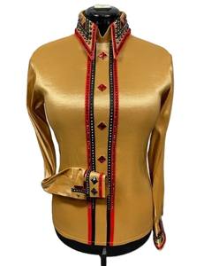 Rétro personnalisé Western Pleasure Show Shirt Rodeo Queen Rail vêtements d'équitation pour les femmes - Product Image 3