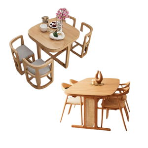 High Quality Modern small household nordic simple table Wooden <b>dining</b> table <b>set</b> with <b>4</b> <b>chair</b> from Indonesia - Product Image 3