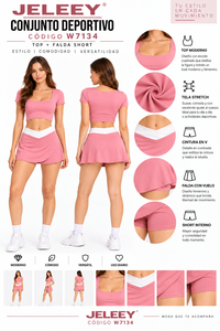 Conjunto de Yoga de Dos Piezas, Top Corto con Cuello Cuadrado, Pantalones Cortos de Cintura Alta Elástica, Transpirables, de Spandex y Poliéster, Diseño Sin Costuras - Product Image 1