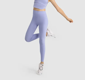 Leggings de Yoga para gimnasio para mujer, Cintura elástica de Color sólido de alta calidad, tipo de cintura media para entrenamiento físico, MOQ bajo en venta - Product Image 2