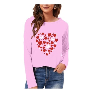 Meilleure vente 100% coton décontracté simple Jersey à manches longues imprimé T-Shirt respirant écologique hiver confortable cou - Product Image 5