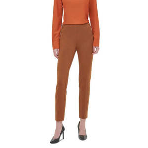 Pantaloni Eleganti da Donna Calvin Klein con Vita Plissettata e Vestibilità Slim in Marrone Taglia 6 - Product Image 1