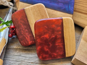 Best Quality Handmade Classic Style Wooden <b>Drink</b>/Tea <b>Coaster</b> Handicrafts' Acacia Wood Resin India <b>Coasters</b> Classic Style - Product Image 3