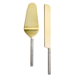Juego de cuchillo y servidor de acero inoxidable de 2 piezas aceptado con logotipo y tamaño personalizados de nuevo estilo al por mayor para cumpleaños, bodas y eventos - Product Image 6