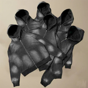 Fournisseur en gros de survêtements délavés à l'acide, fabricant de survêtements personnalisés avec logo, survêtement ample à deux pièces avec capuche - Product Image 4