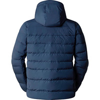 Veste matelassée d'hiver unisexe personnalisée en toile bleu marine, style streetwear, avec capuche et logo frontal, doublure en coton à séchage rapide de 100 grammes