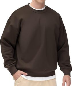 Sweat-shirt à col rond en polaire pour hommes, épais, coupe ample, doux et basique - Product Image 2