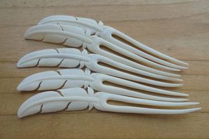 Pince à cheveux en os de buffle naturel en vernis naturel Accessoires de cheveux Bijoux pour femmes et filles à bas prix - Product Image 4