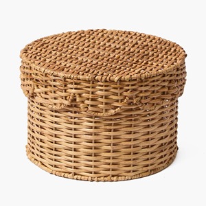 Juego de 2 cestas redondas de ratán con tapa, cestas de almacenamiento hechas a mano, venta al por mayor, ecológicas, hechas en Vietnam - Product Image 2