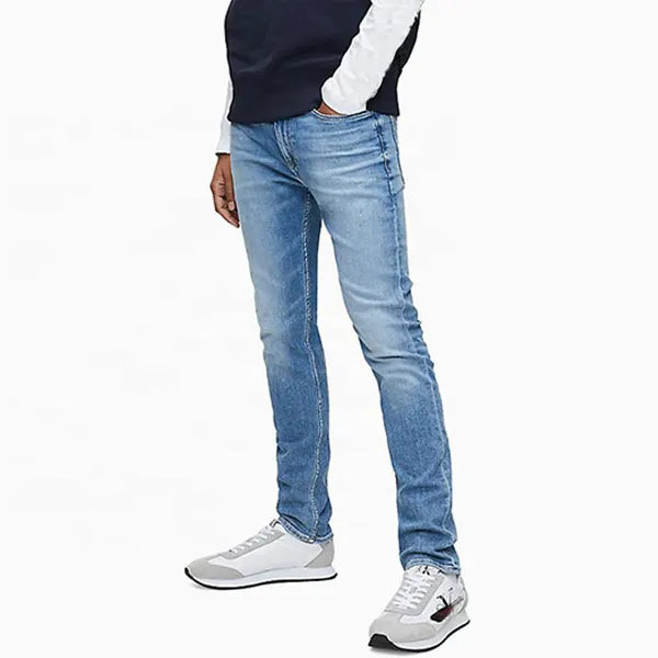 Proveedor de marcas internacionales --- cónicos Jeans hombres Skinny jeans personalizados hombres rasgados Denim hombres jeans Pantalones