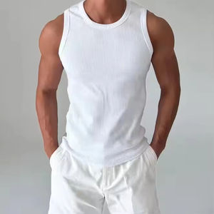 Débardeur de musculation en maille côtelée personnalisé pour l'été, sans manches, pour homme - Product Image 5